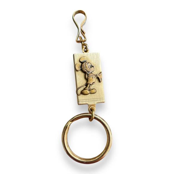 Anson Other - Mickey Mouse Gold Plated Men's Valet Key Ring - With Finger Flick Technology